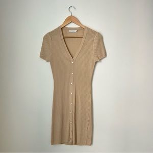 Stelen Elina Ribbed Knit Dress in Khaki